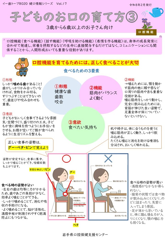 「子どものお口の育て方（3）」（表）
