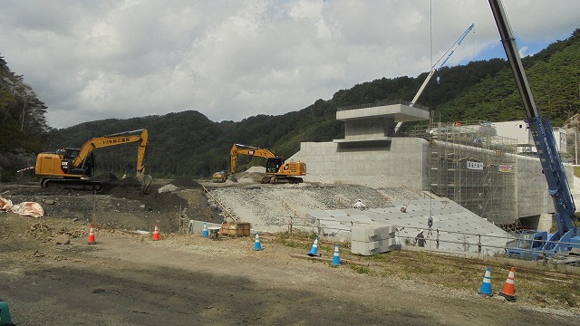 摂待水門　2021年9月の工事状況