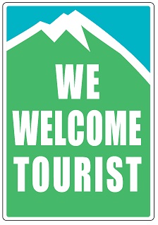 WE WELCOME TOURISTのステッカー