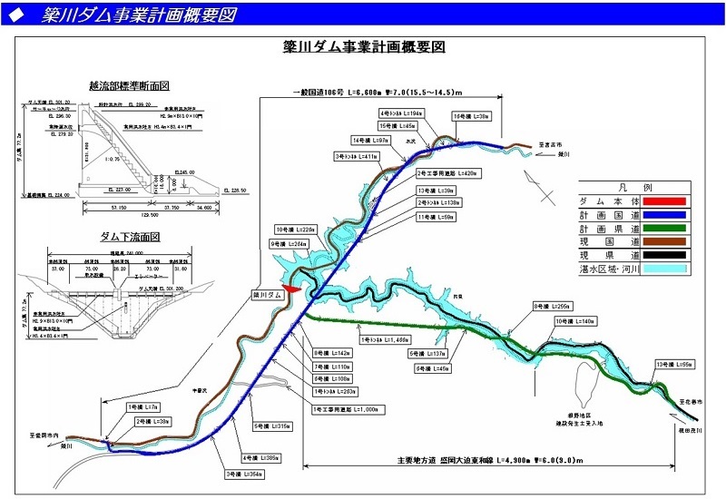 簗川ダム事業計画概要図