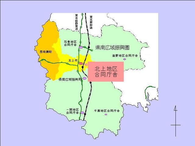 北上地区合同庁舎の位置図