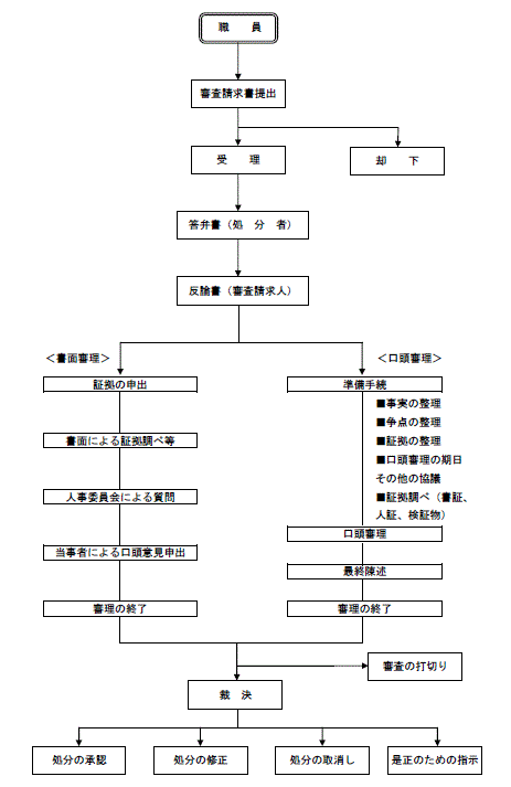 審査請求書の提出から裁決までの流れの図