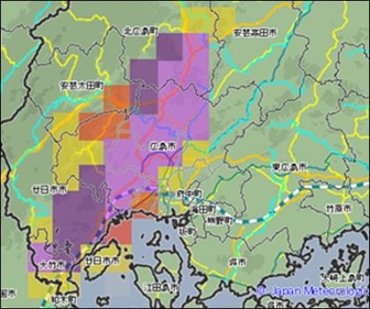 土砂災害警戒判定メッシュ情報（気象庁ホームページ）の図