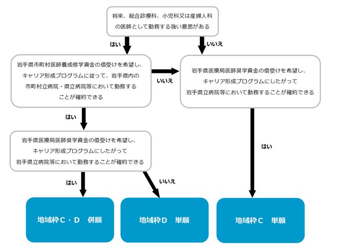 地域枠C・Dの応募フロー図