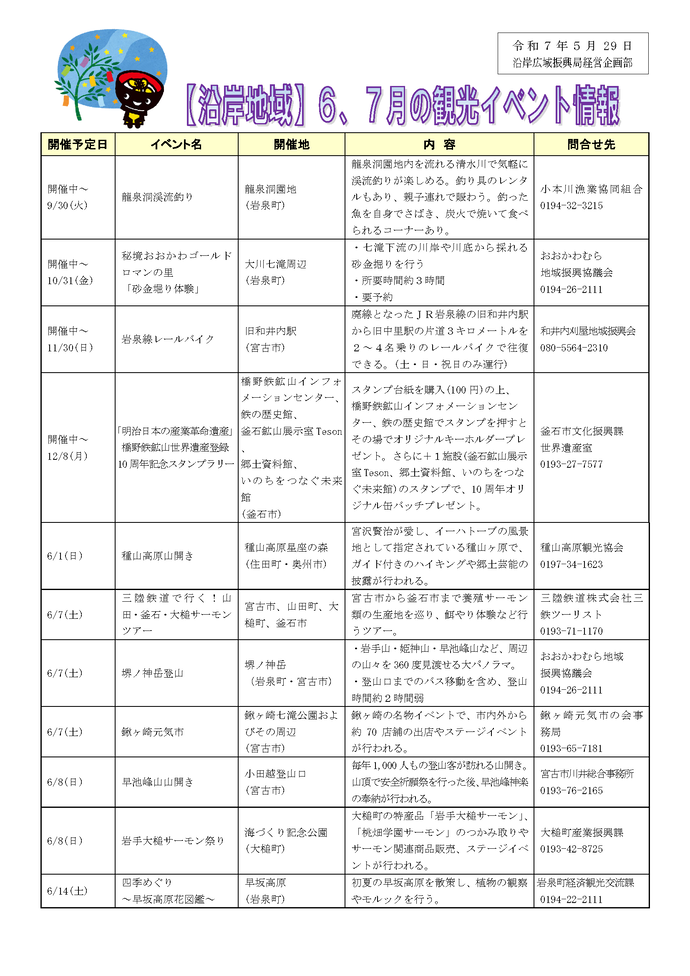 観光イベント情報ページ1