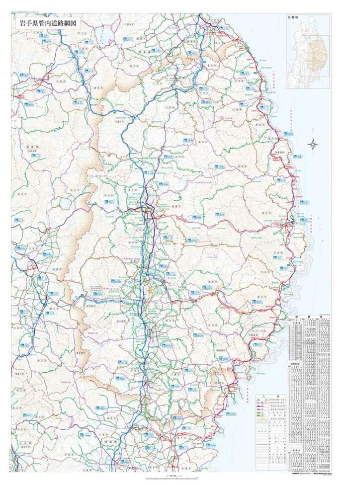 イラスト:岩手県管内道路網図