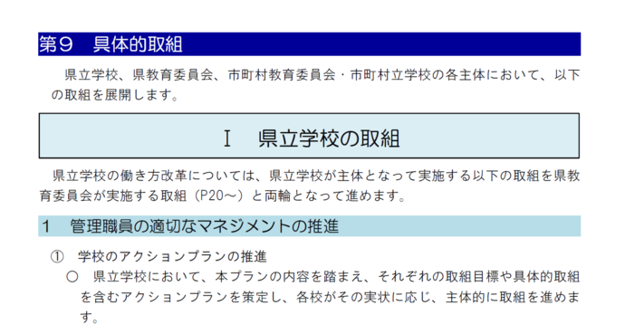 イラスト：岩手県教職員働き方改革プラン（2024～2026）抜粋