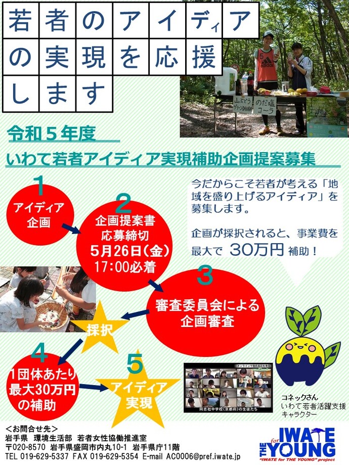 令和5年度アイディア実現補助金募集チラシ（表）