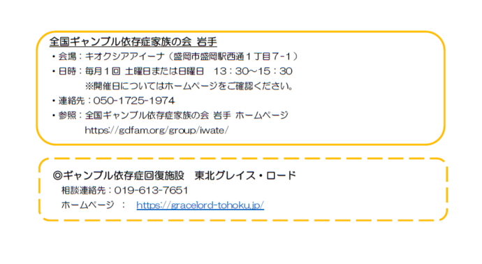 「岩手県内の依存症自助グループ 情報」 5