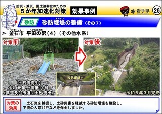 砂防堰堤の整備（釜石市 平太の沢）