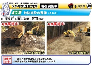 砂防堰堤の整備(平泉町 日照田の沢 等)