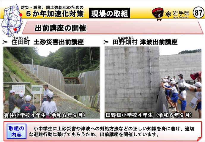 岩泉町 松橋川 砂防堰堤工事・山田町 田ノ浜沢 砂防堰堤工事