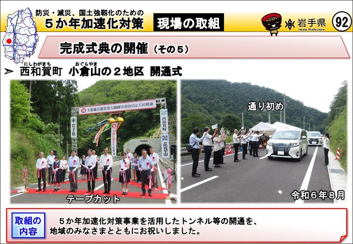 西和賀町 小倉山の2 開通式