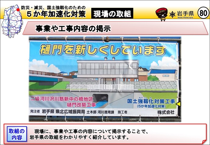 事業や工事内容の掲示