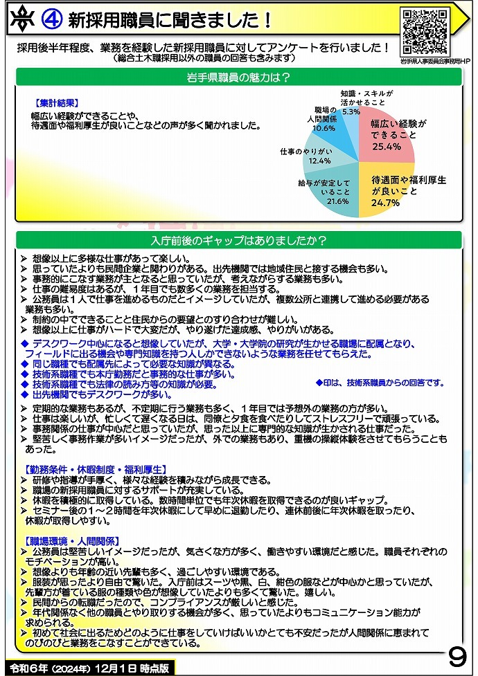 岩手県県土整備部 技術系職員募集ガイドブック【総合土木】9ページ