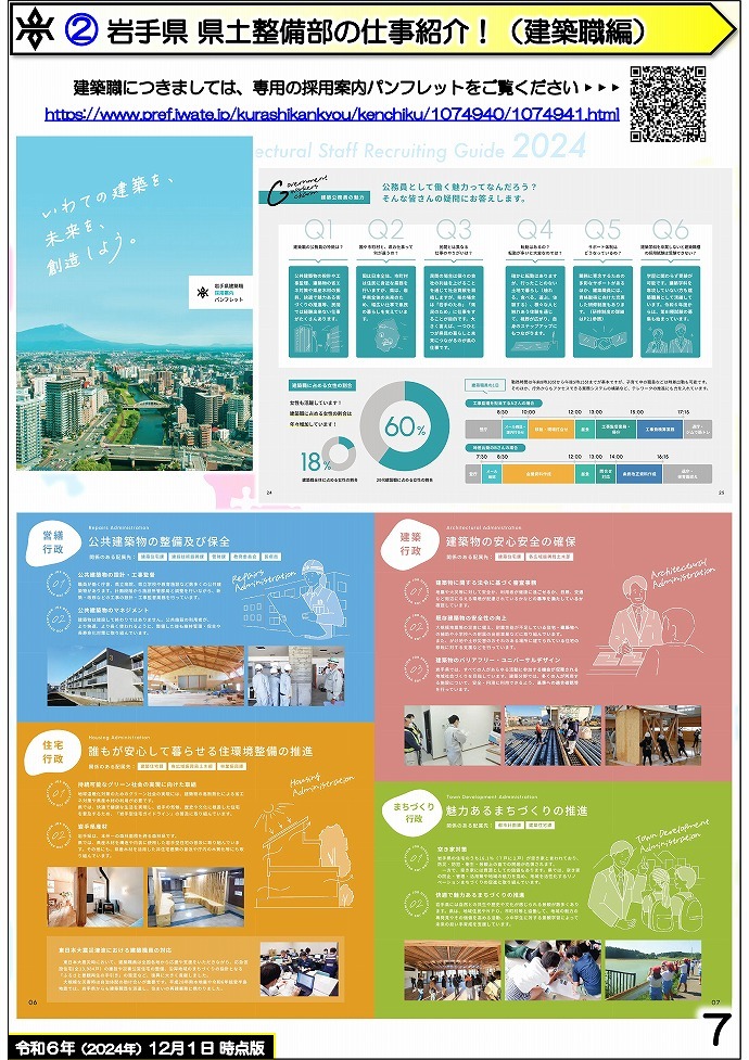 岩手県県土整備部 技術系職員募集ガイドブック【建築】7ページ