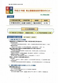 平成21年度県土整備部当初予算のポイント