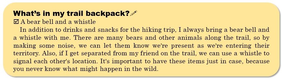 What's in my trail backpack?