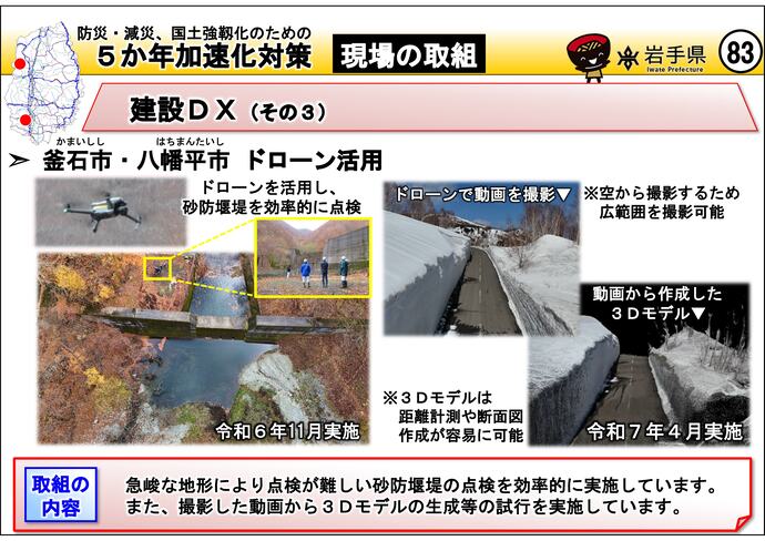 【令和7年6月26日掲載】岩手県内の5か年加速化対策の取組事例を紹介します！～釜石市・八幡平市 ドローン活用