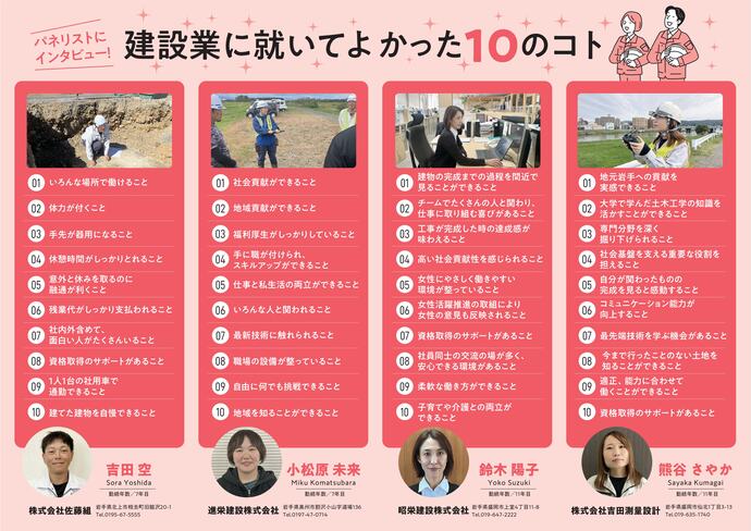 【令和7年12月22日掲載】パネリストにインタビュー！「建設業に就いてよかった10のコト」