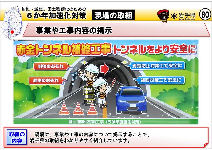 【令和7年8月14日掲載】岩手県内の5か年加速化対策の取組事例を紹介します！～事業や工事内容の掲示
