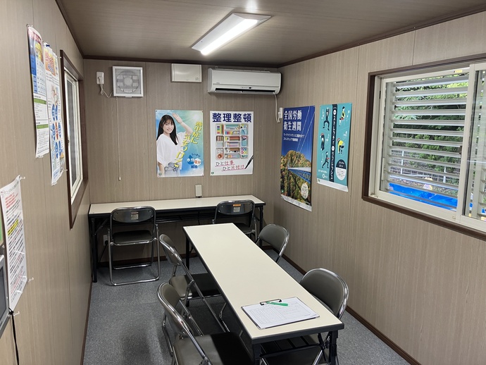 【令和7年9月2日掲載】花巻広域公園では、現場事務所をクーリングシェルター（暑熱避難施設）として開放しています！