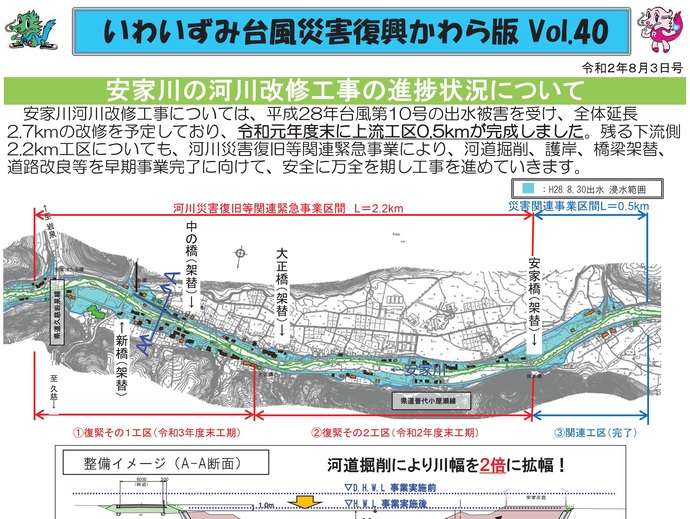 【令和8年1月20日掲載】「いわいずみ台風災害復興かわら版」で振り返る、平成28年台風第10号災害からの復興 9年の軌跡！