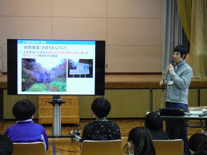 【令和8年1月29日掲載】宮古市立田老第一小学校で土砂災害出前講座を開催しました！
