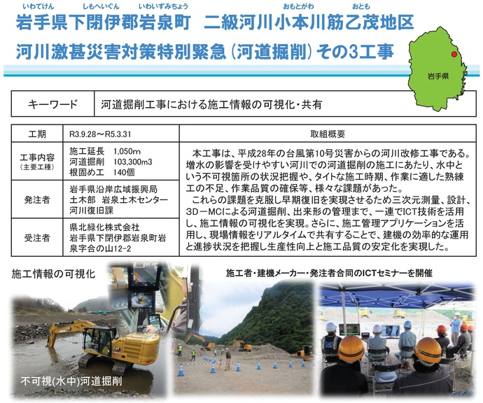 【令和8年1月22日掲載】岩手県県土整備部発注のICT活用工事の事例を紹介します！～いわての建設業の生産性向上