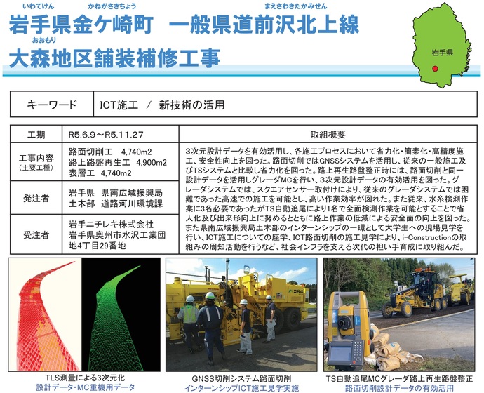 【令和8年2月25日掲載】岩手県県土整備部発注のICT活用工事の事例を紹介します！～いわての建設業の生産性向上
