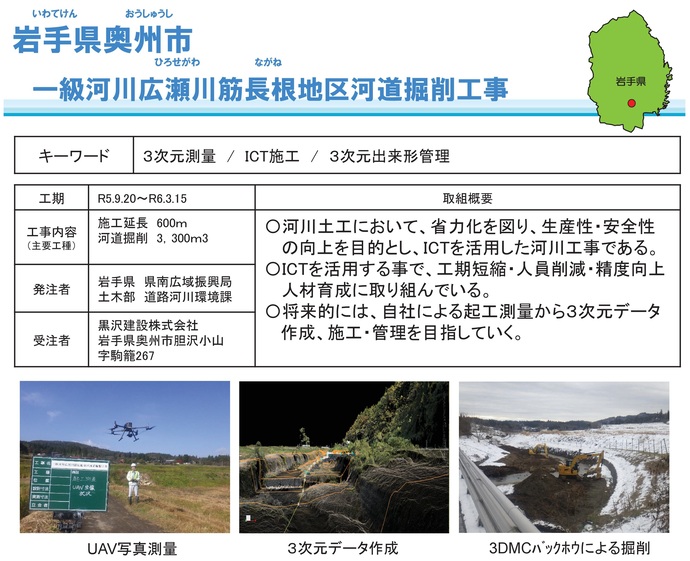【令和8年2月12日掲載】岩手県県土整備部発注のICT活用工事の事例を紹介します！～いわての建設業の生産性向上