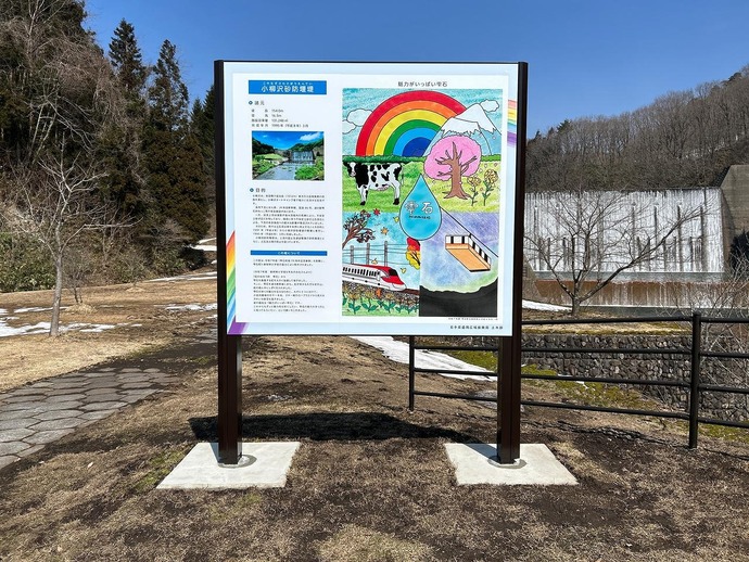 小柳沢砂防公園に設置した案内板の写真