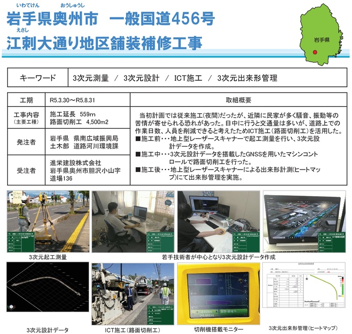 【令和8年3月9日掲載】岩手県県土整備部発注のICT活用工事の事例を紹介します！～いわての建設業の生産性向上